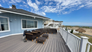 Low maintenance deck Virginia Beach built with composite decking designed to withstand coastal weather and salt air