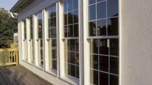 Window grids Virginia Beach home with decorative window grids compared with clear glass windows